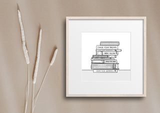 Book pile Quote